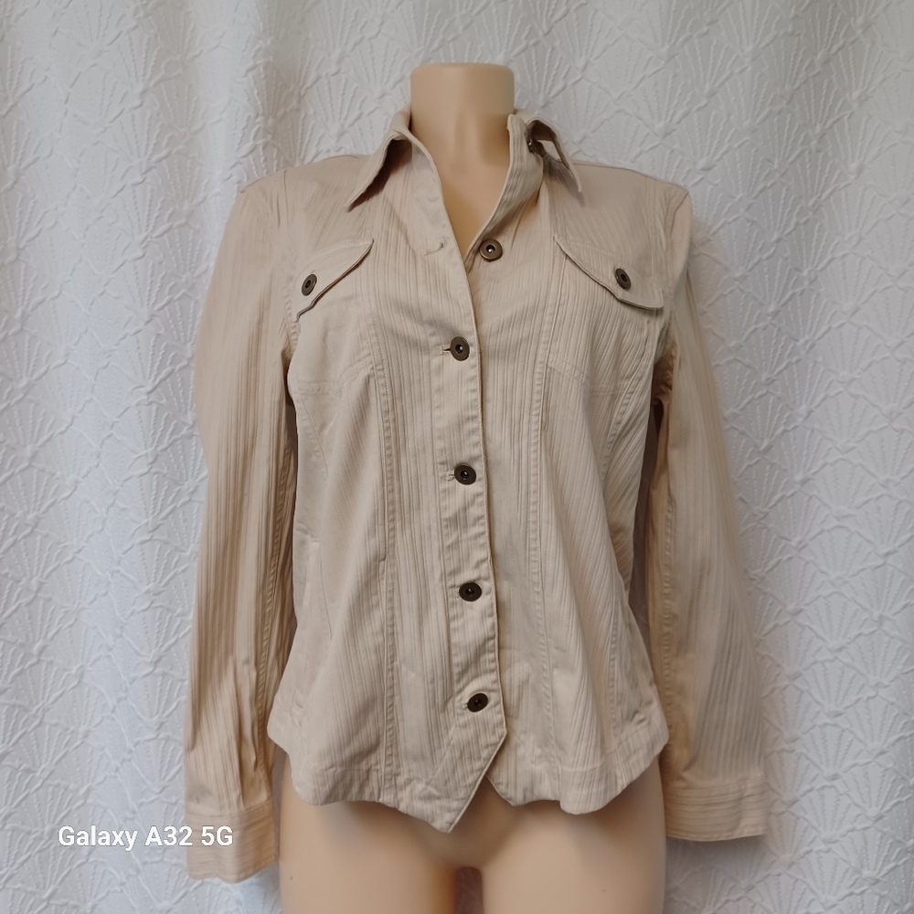 Coldwater Creek Women Size 10 Light Tan Utility Jacket - Picture 1 of 11